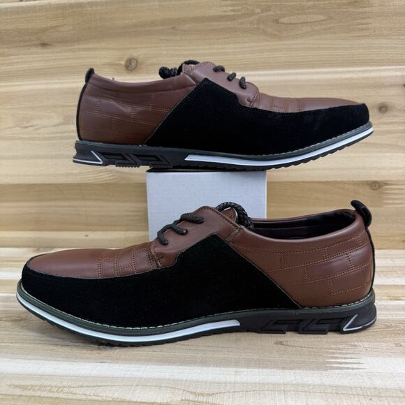 Gatsby Leather Oxford Shoes Brown Black Size 13 Lace Up Derby Orthopedic Ortho - Picture 2 of 13